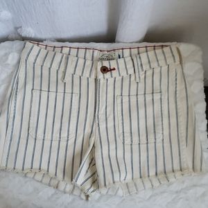 Lucky Brand White and Blue Striped Cutoff Shorts